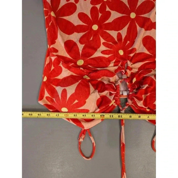 Madden NYC Floral Sun Dress XXL - Bright Red & Orange Daisy Print - Picture 8 of 11